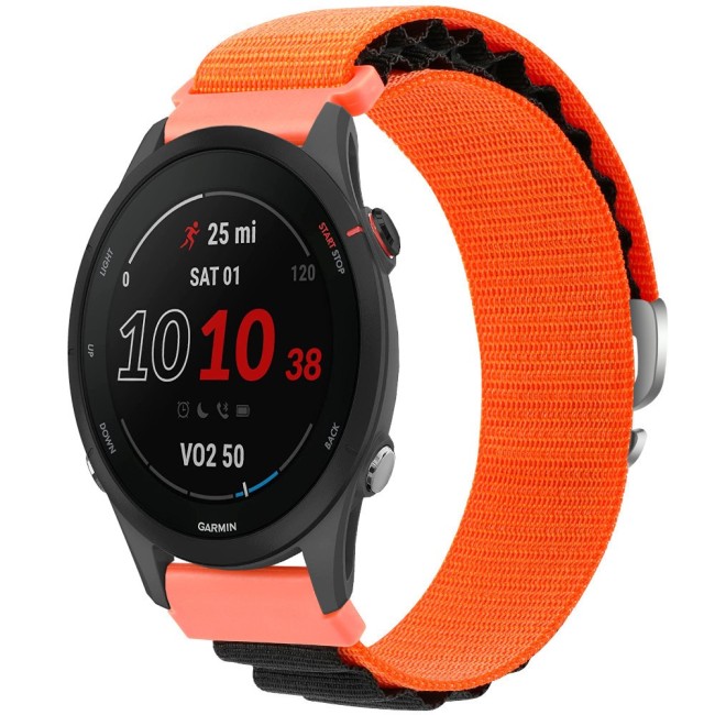 Estuyoya Correa loop nylon Garmin Forerunner 255 Naranja,Negro