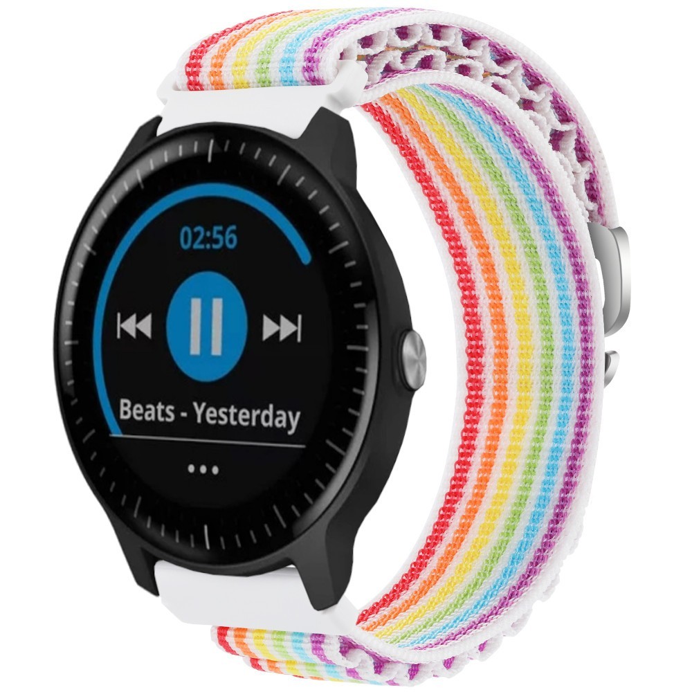 Estuyoya Correa loop nylon Garmin Vivoactive 3 Rainbow White