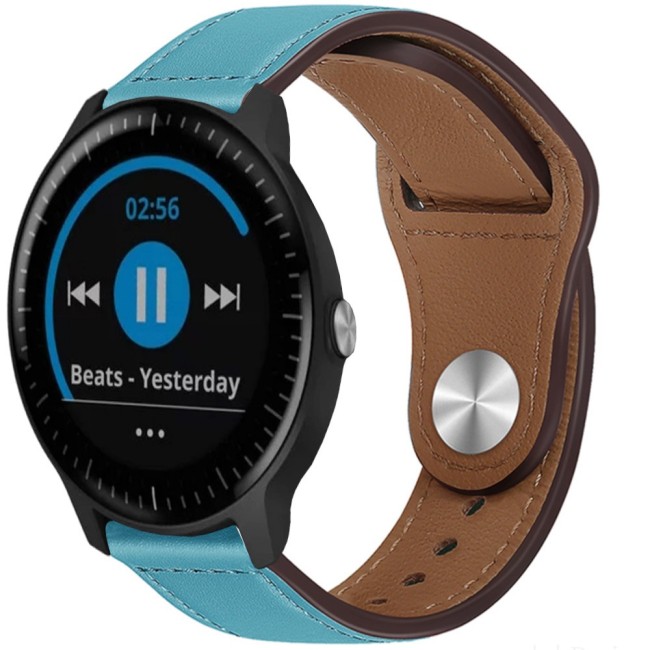 Estuyoya Correa cuero Bucle Garmin Vivoactive 3 azul