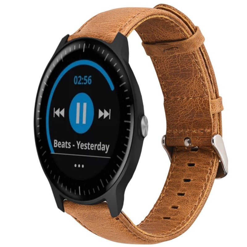 Estuyoya Correa cuero Vintage Garmin Vivoactive 3 marrón camel