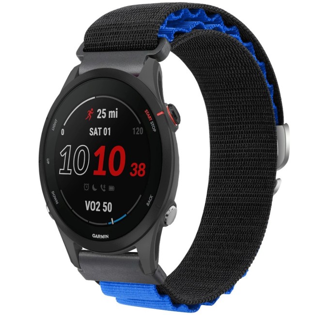 Estuyoya Correa loop nylon Garmin Forerunner 255 Negro,Azul