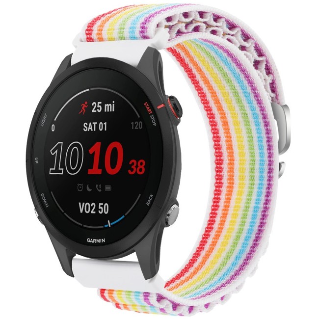 Estuyoya Correa loop nylon Garmin Forerunner 255 Rainbow White