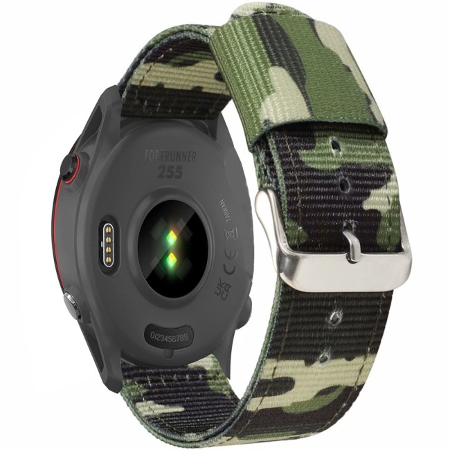 Estuyoya Correa nylon Garmin Forerunner 255 Camuflaje Verde